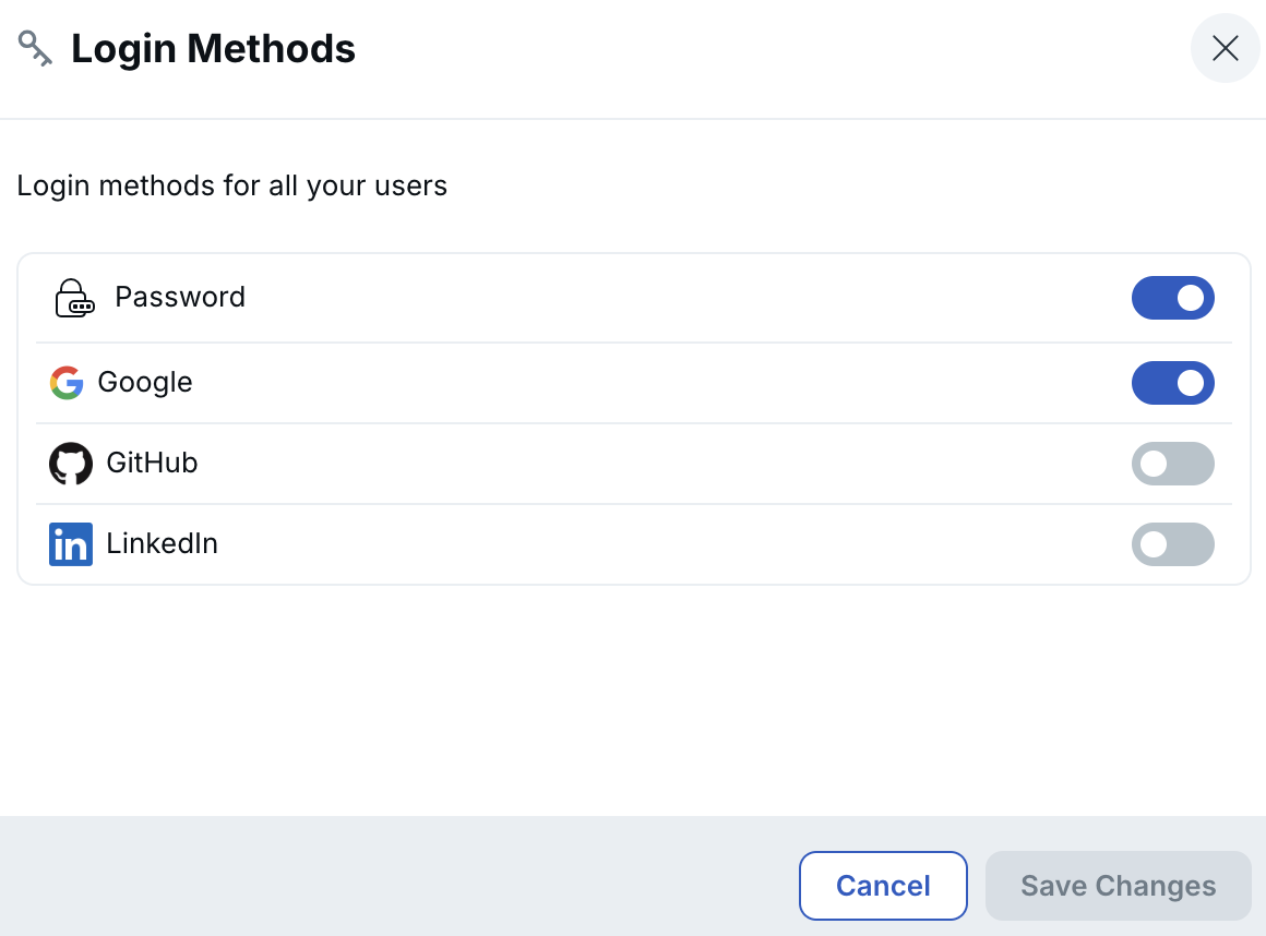 Login methods